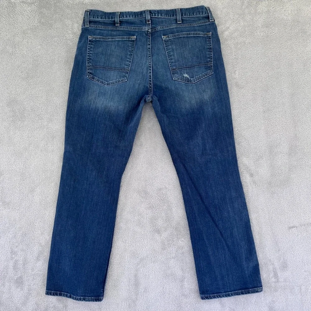 Arizona Jeans Mens 38X30 Blue Original Bootcut Mid Rise Ripped Dark Wash Denim‎